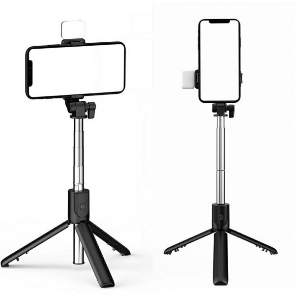 P20S Selfie Stick Τρίποδο Κινητού με Bluetooth Μαύρο